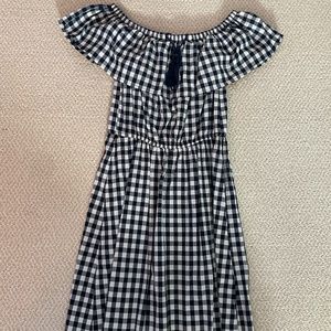 Juniors SO navy blue and white checkered short sleeve dress. Size XS.